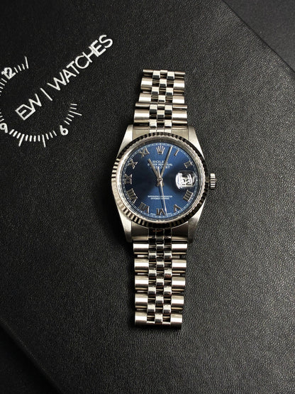 Rolex 16234 Blue Roman Jubilee 2003 Original Paper