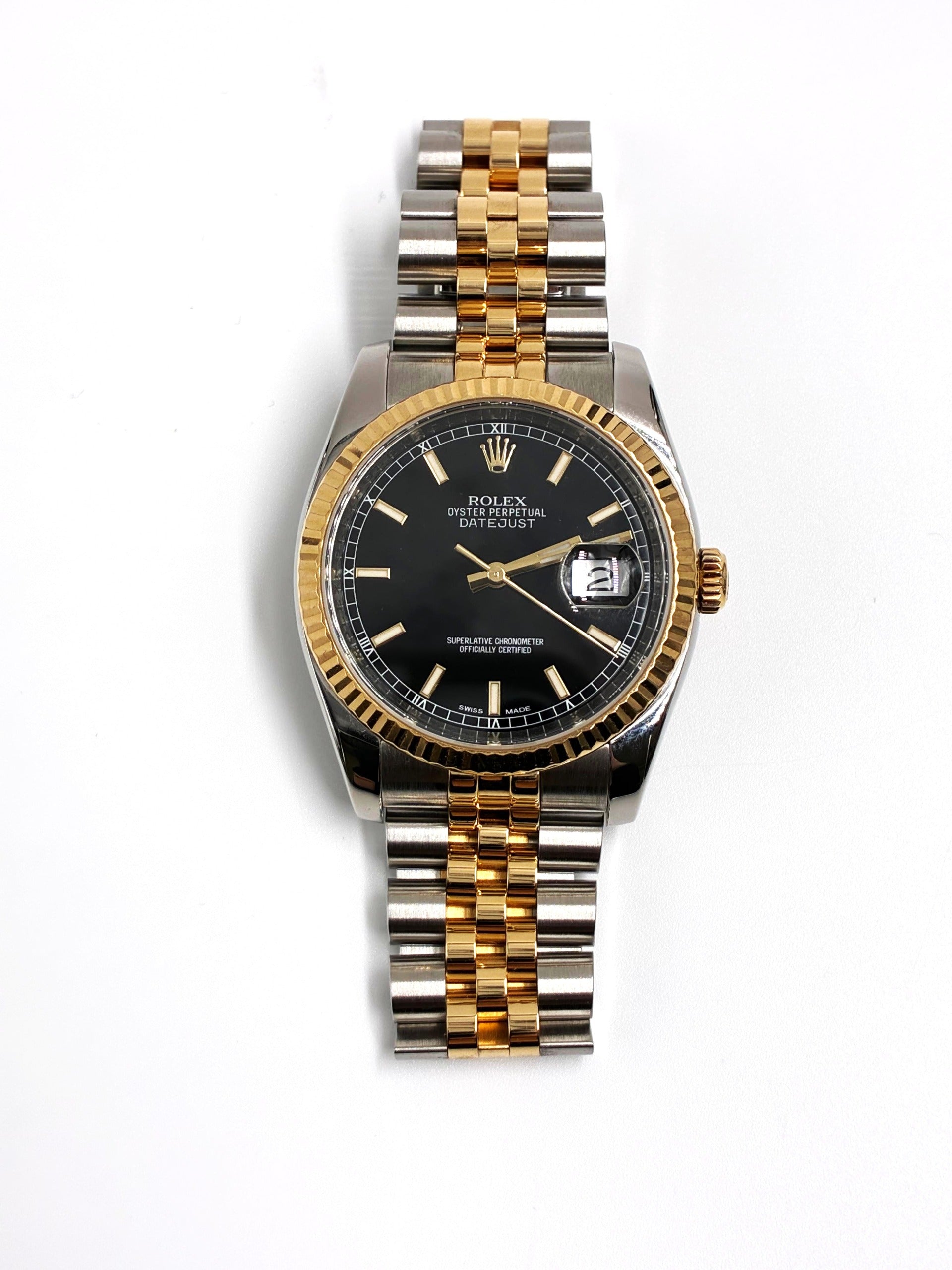 ブラック　アンサンブル Rolex 116233 Black Index Jubilee 2014 Original Paper – EW Watches