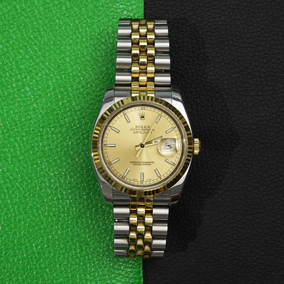 Rolex Datejust 36 116233 Champagne Index Jubilee naked