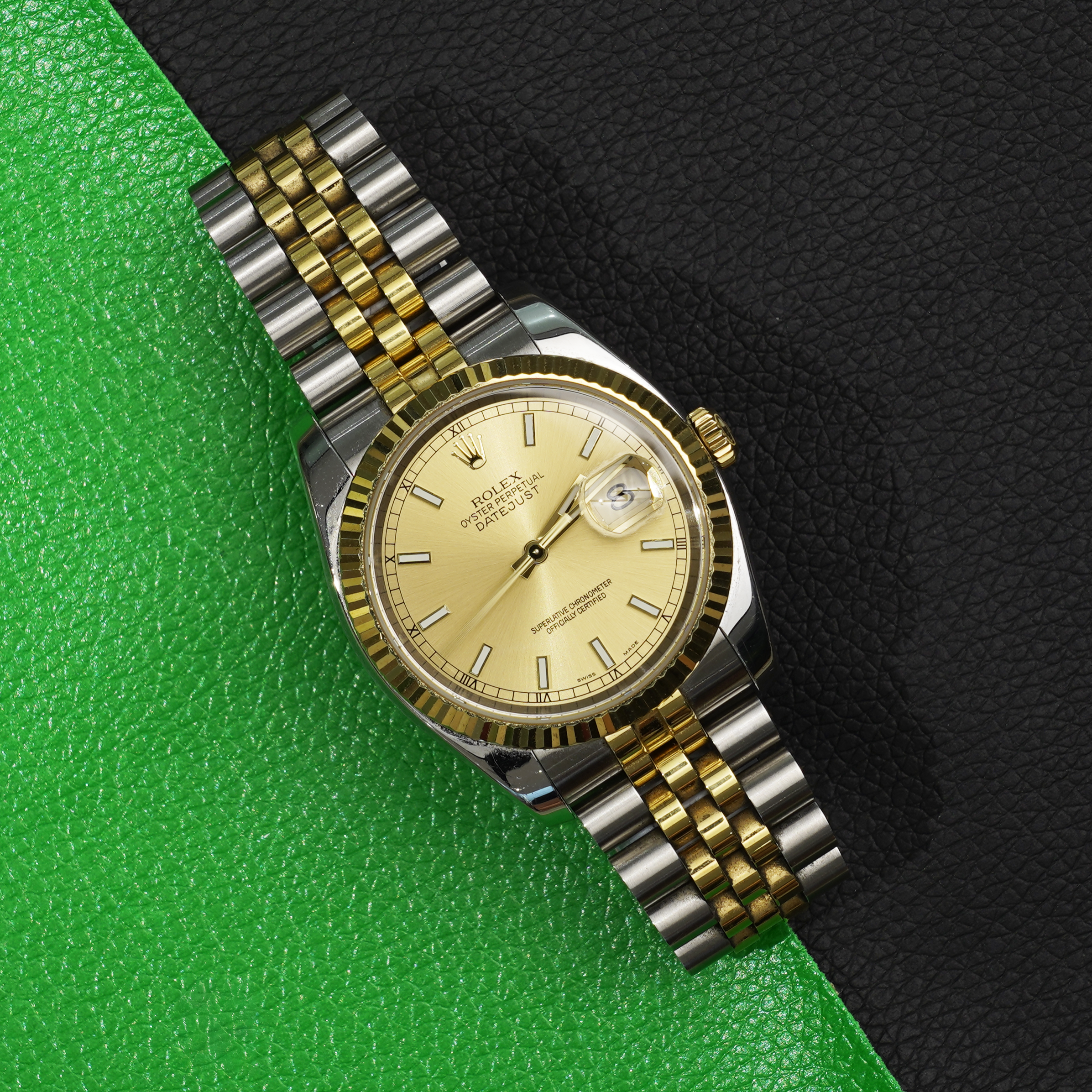 Rolex Datejust 36 116233 Champagne Index Jubilee naked