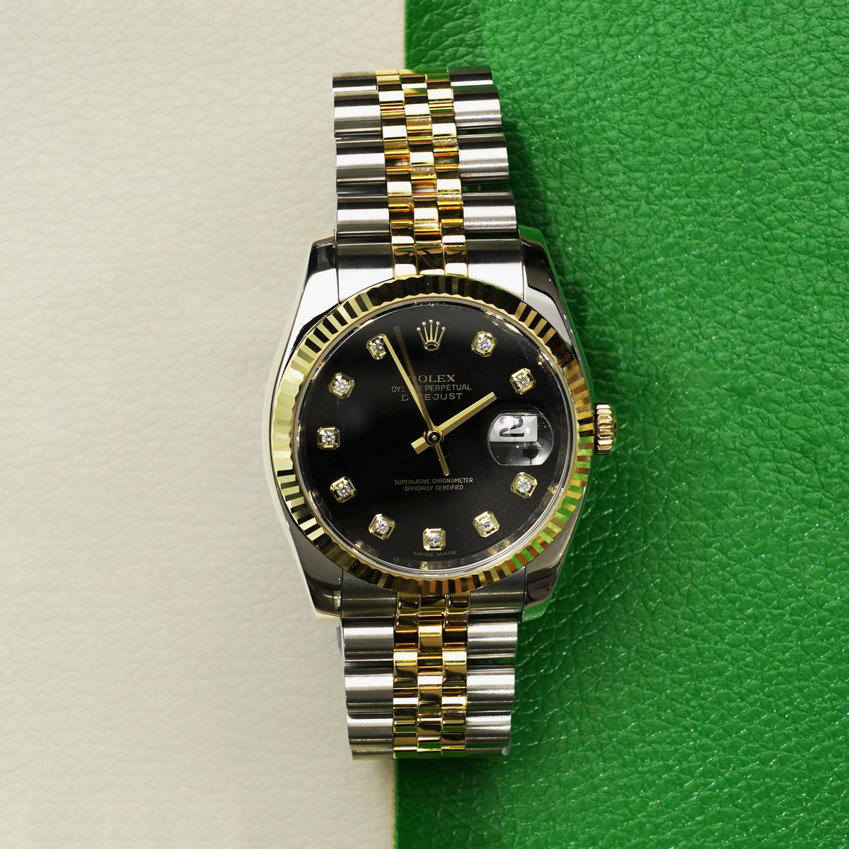 Rolex Datejust 36   116233G Black Jubilee 2009 full set