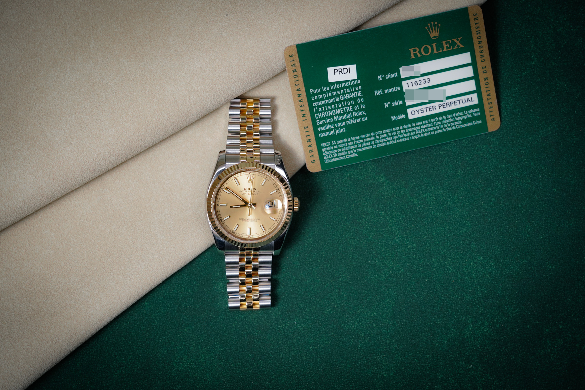 Rolex 116233 champ jubilee 2008 original paper