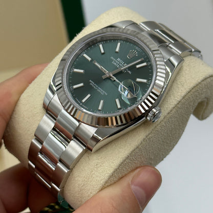 Rolex Datejust 41 126334 Mint Green Index Oyster 2025