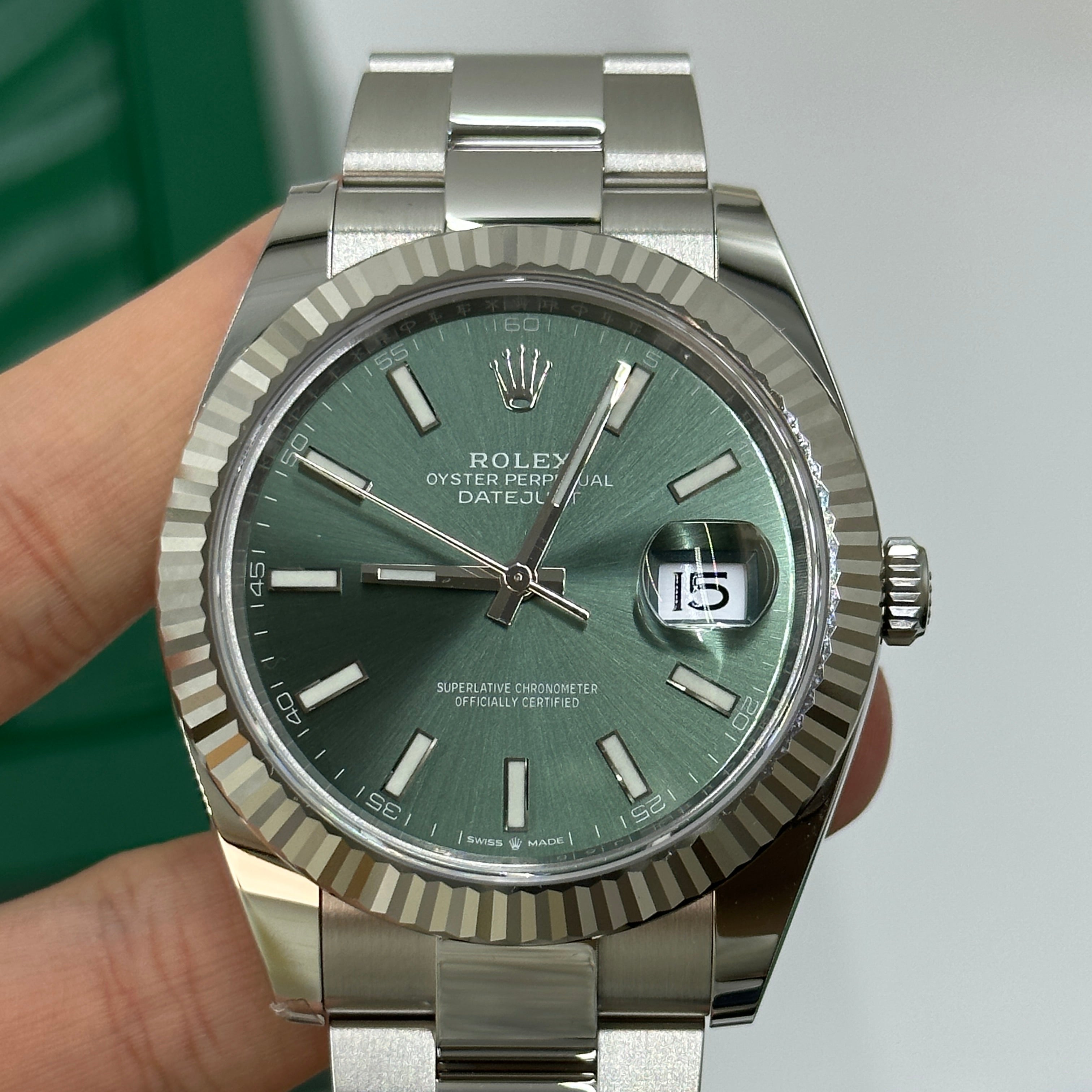 Rolex Datejust 41 126334 Mint Green Index Oyster 2025