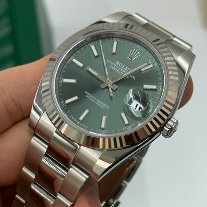 Rolex Datejust 41 126334 Mint Green Index Oyster 2025