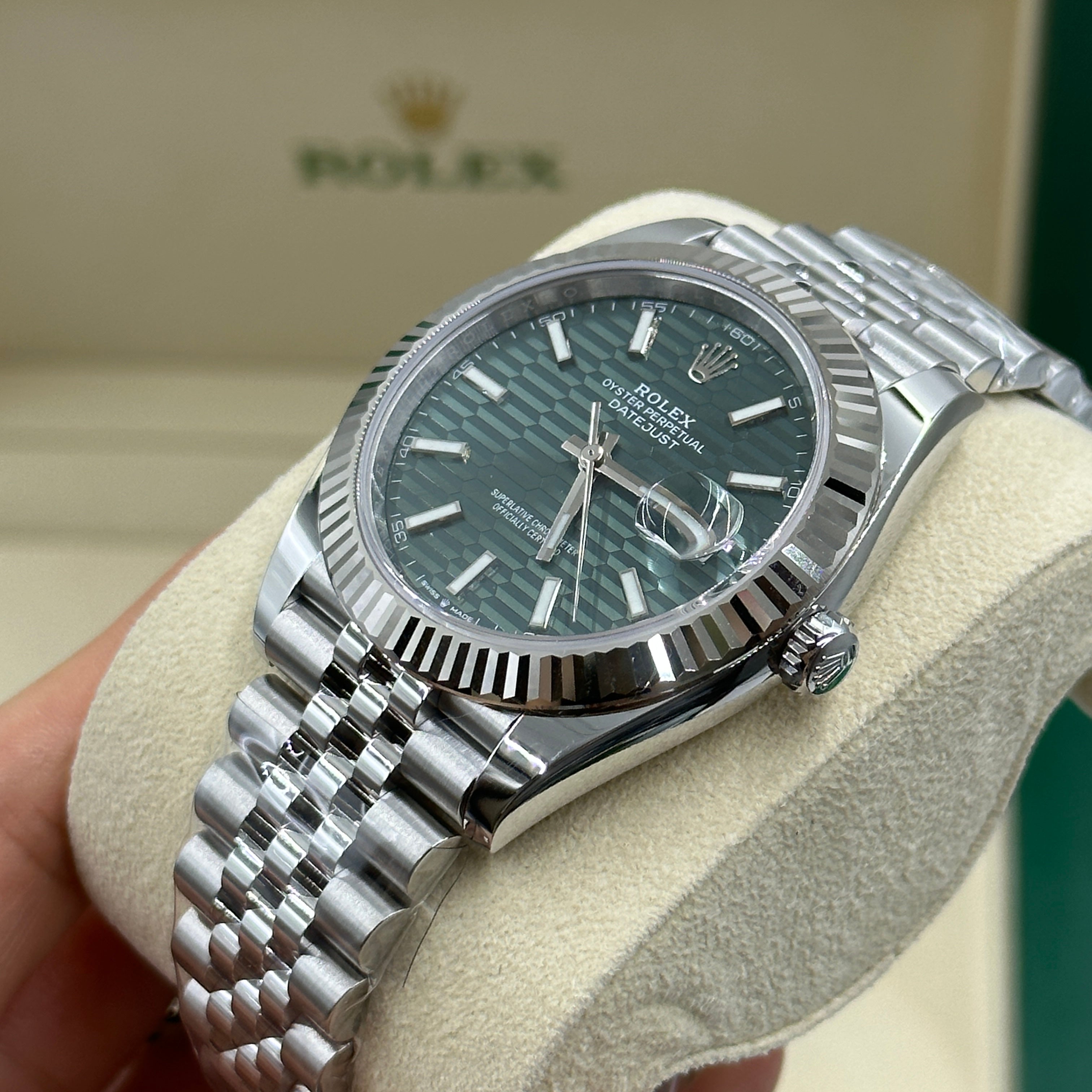 Rolex Datejust 41 126334 Mint Green Index Jubilee 2025