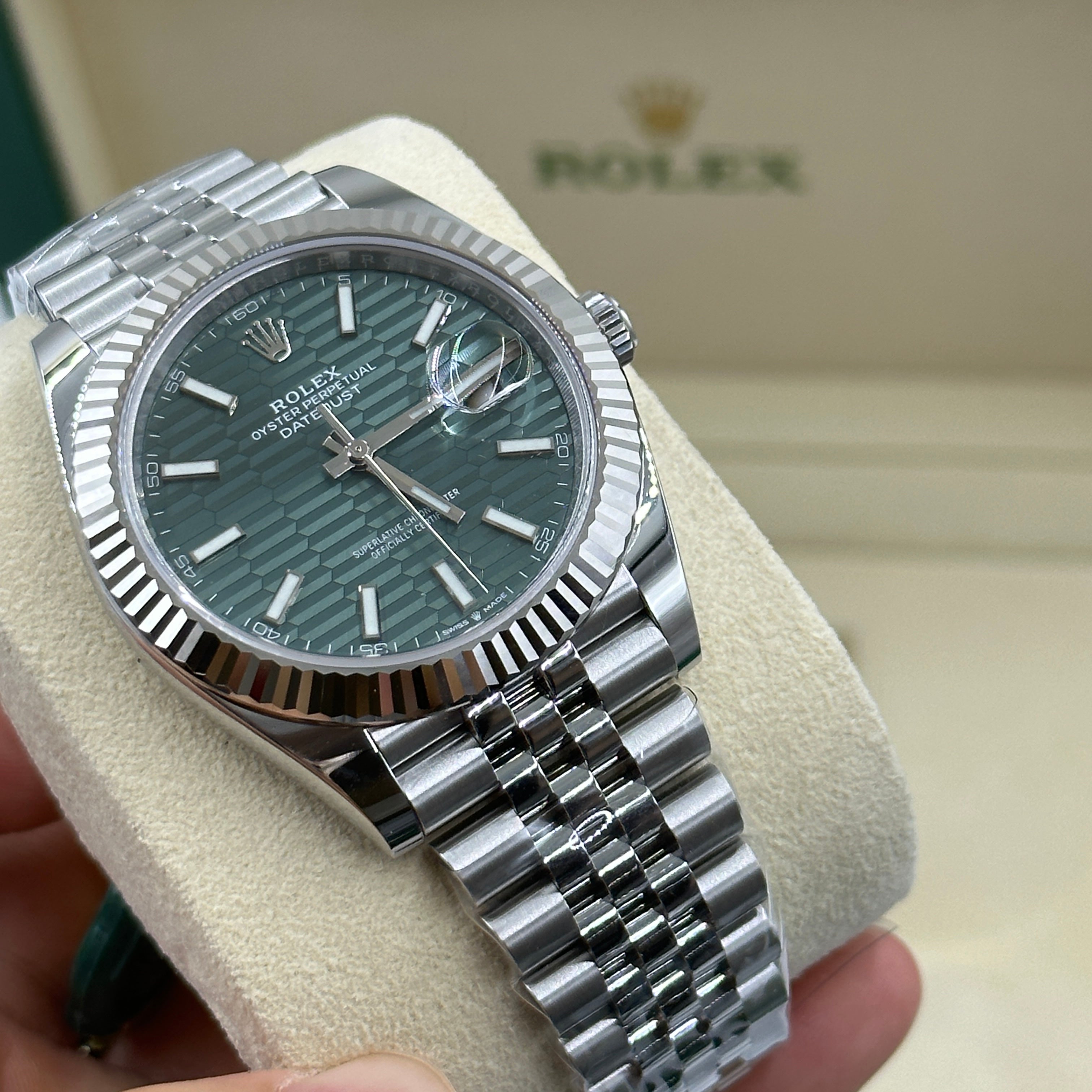 Rolex Datejust 41 126334 Mint Green Index Jubilee 2025