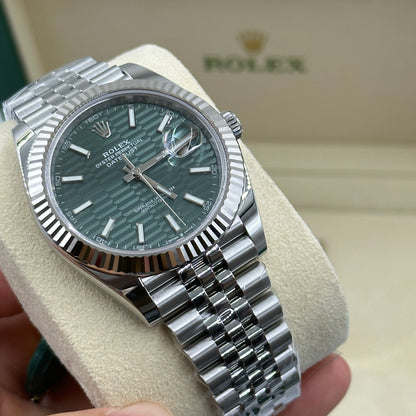 Rolex Datejust 41 126334 Mint Green Index Jubilee 2025