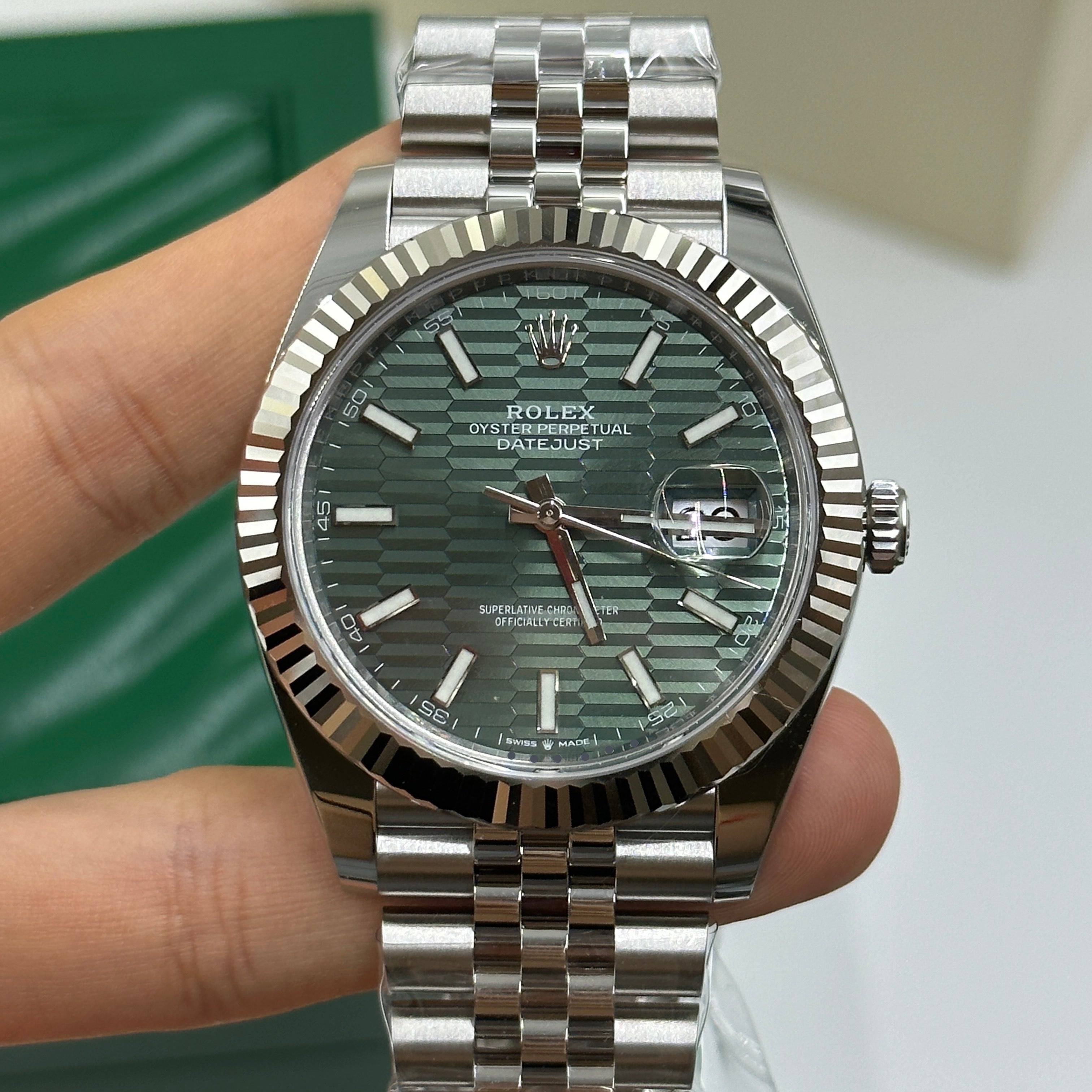 Rolex Datejust 41 126334 Mint Green Index Jubilee 2025