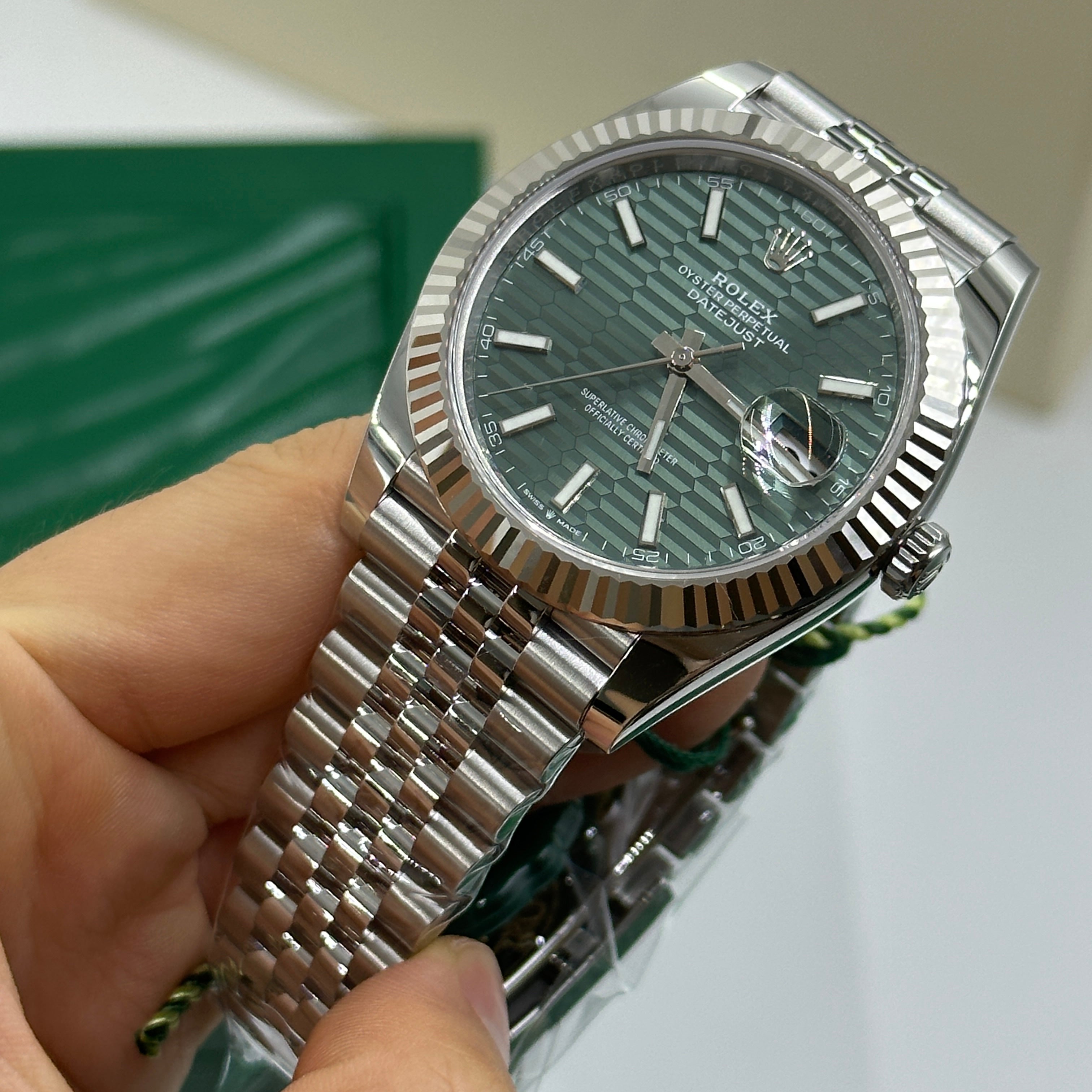 Rolex Datejust 41 126334 Mint Green Index Jubilee 2025