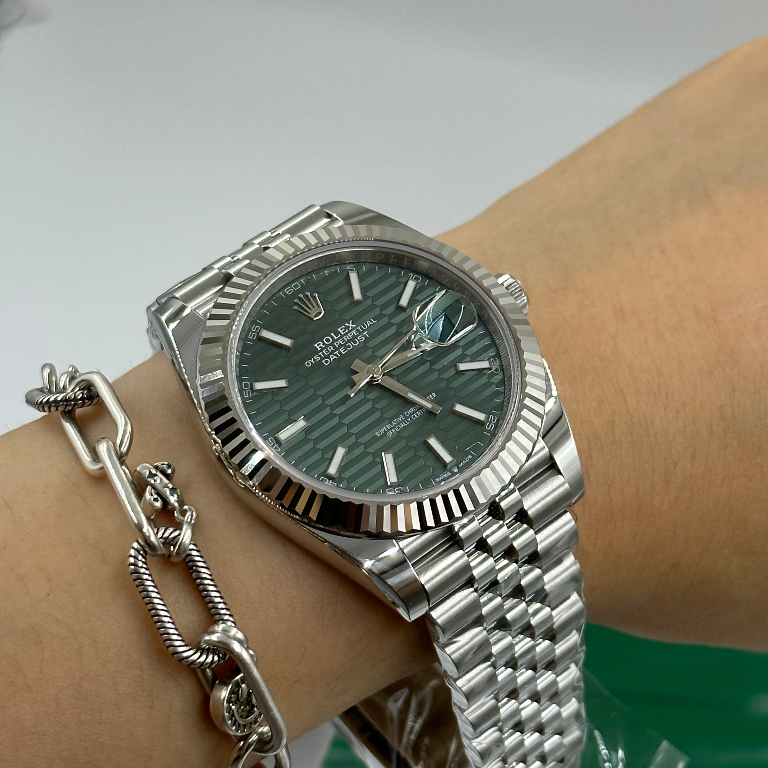 Rolex Datejust 41 126334 Mint Green Index Jubilee 2025