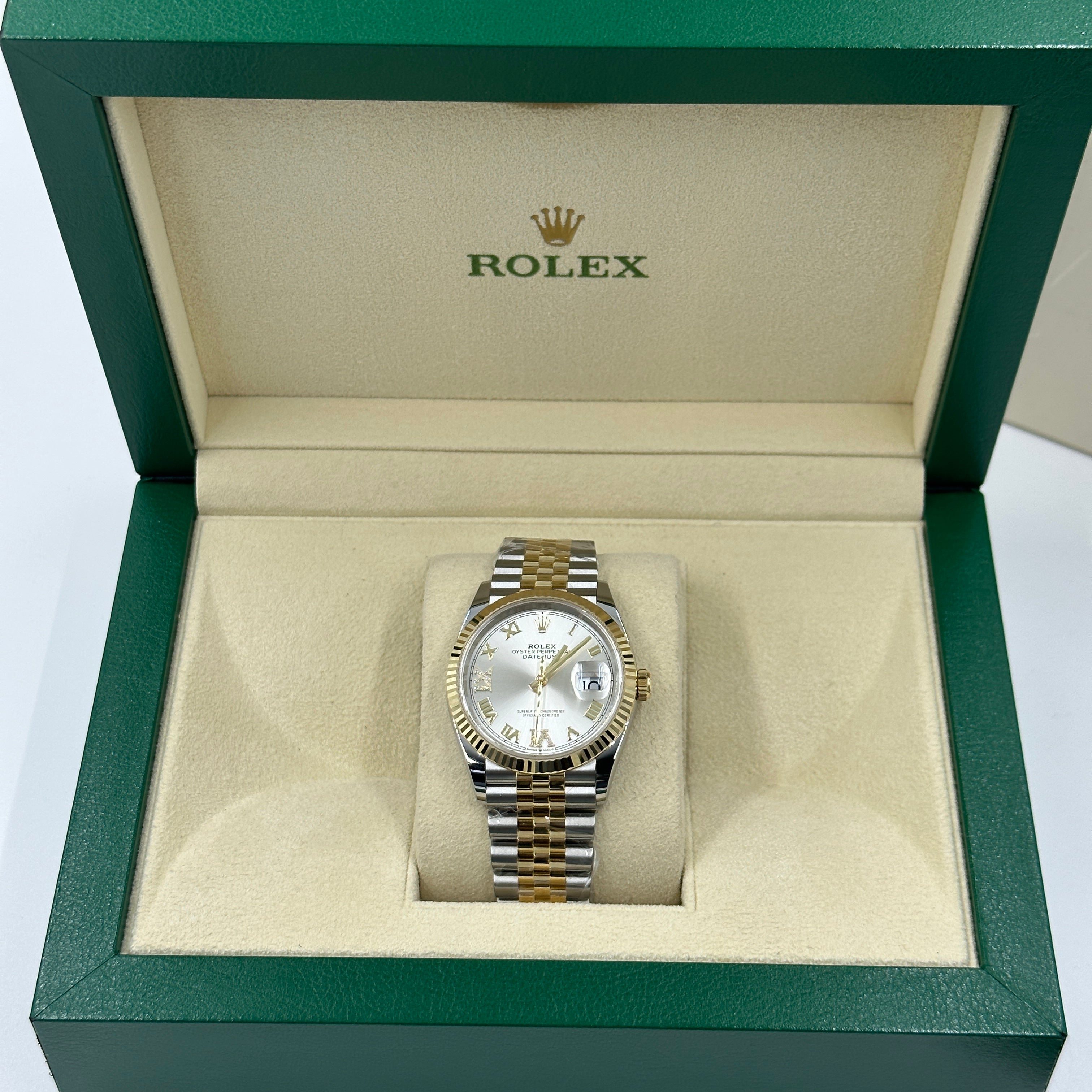Rolex Datejust 36 126233 SILVER VIIX Yellow Gold Steel JUB