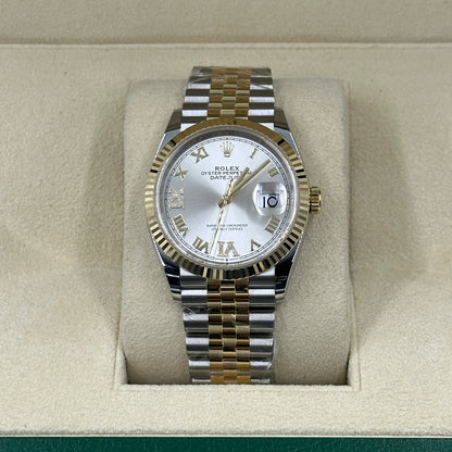 Rolex Datejust 36 126233 SILVER VIIX Yellow Gold Steel JUB