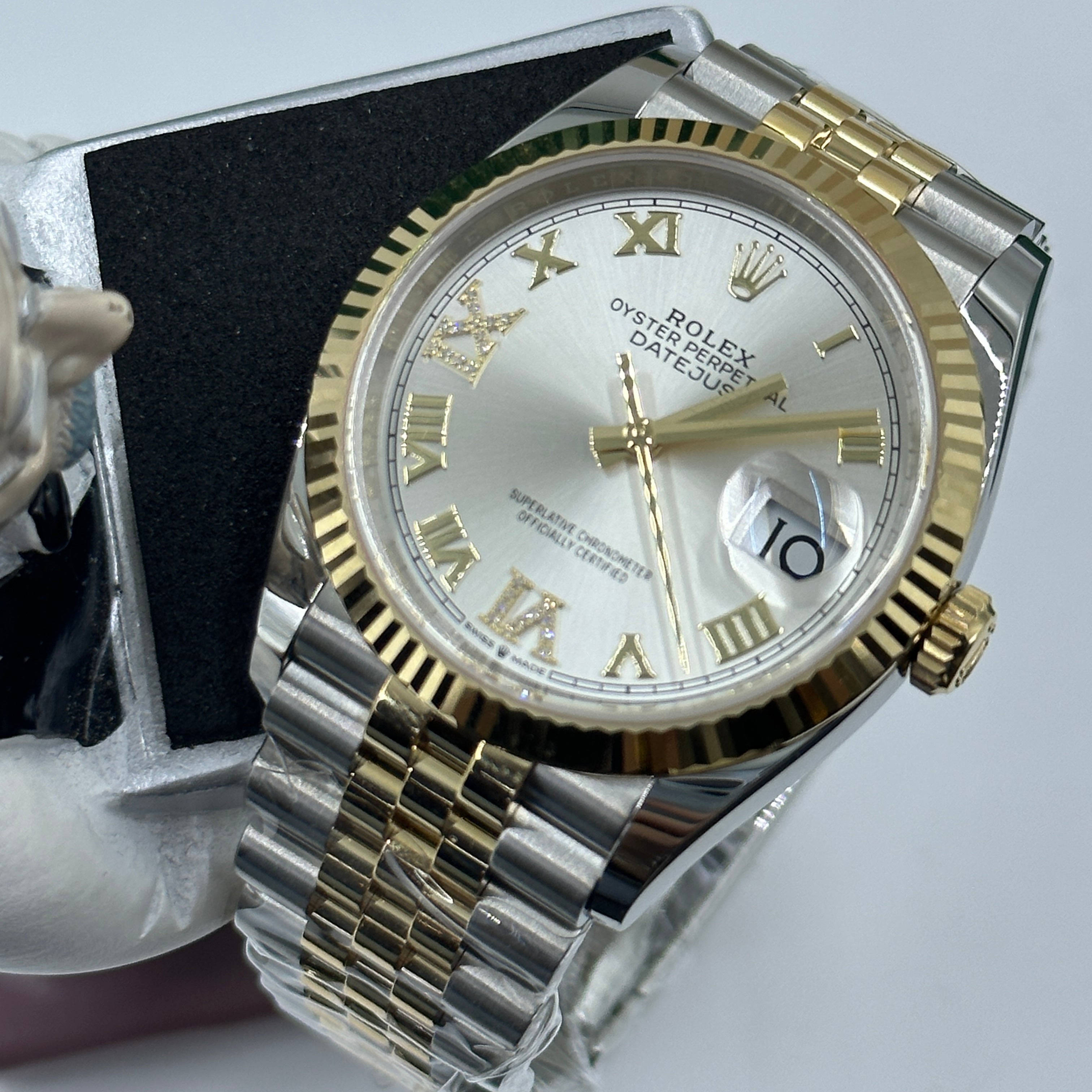 Rolex Datejust 36 126233 SILVER VIIX Yellow Gold Steel JUB
