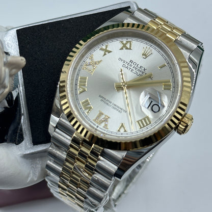 Rolex Datejust 36 126233 SILVER VIIX Yellow Gold Steel JUB