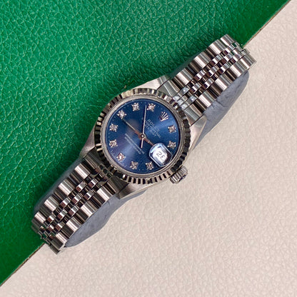 Rolex Datejust 26 69174 Blue Diamond Jubilee 1989 Full Set-AAR