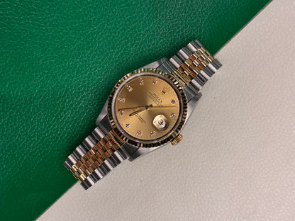 Rolex Datejust 36  16233 Champagne Diamond Jubilee Full Set-AAA
