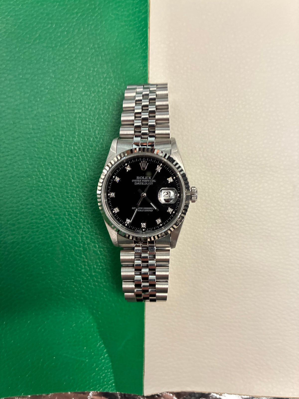 Rolex Datejust 36 16234 Black Diamond Jubilee 1991 Full Set-AAI