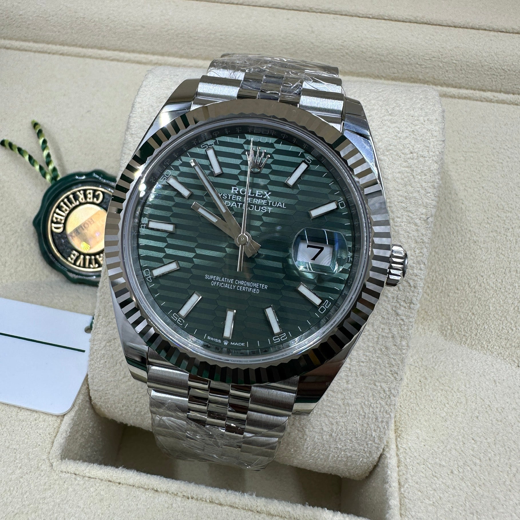 Rolex Datejust 41 126334 Mint Green Index Jubilee 2025