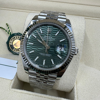 Rolex Datejust 41 126334 Mint Green Index Jubilee 2025