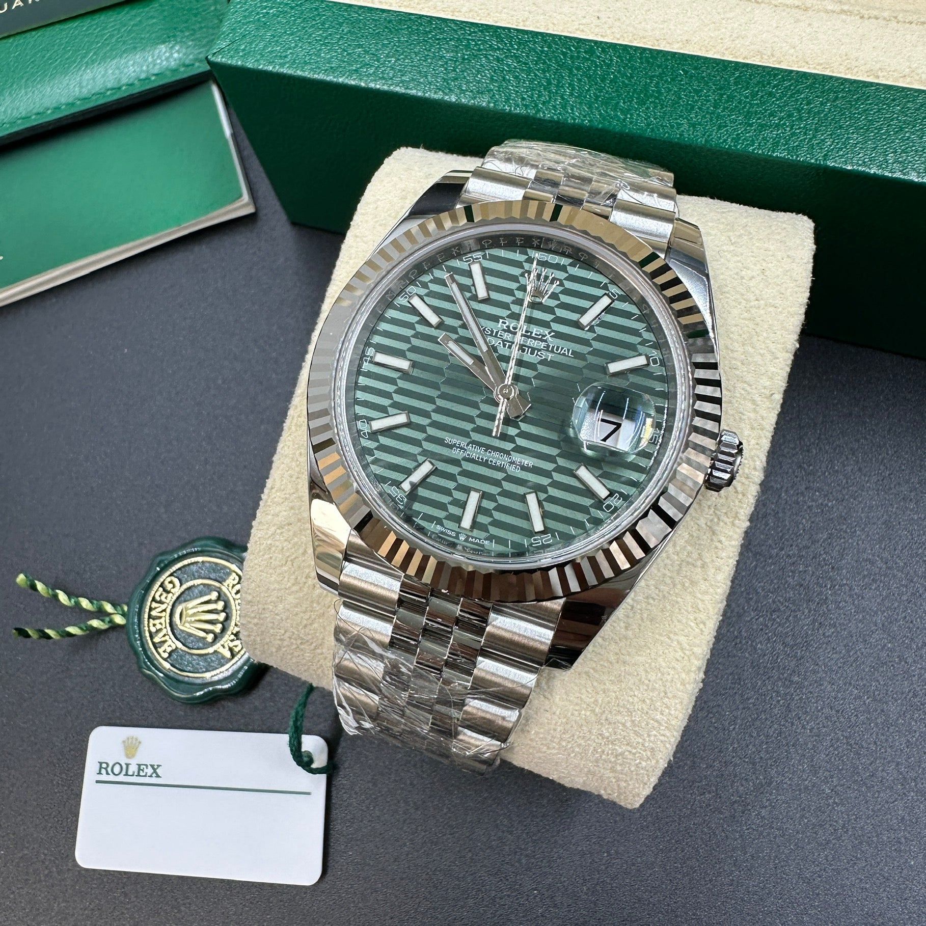 Rolex Datejust 41 126334 Mint Green Index Jubilee 2025