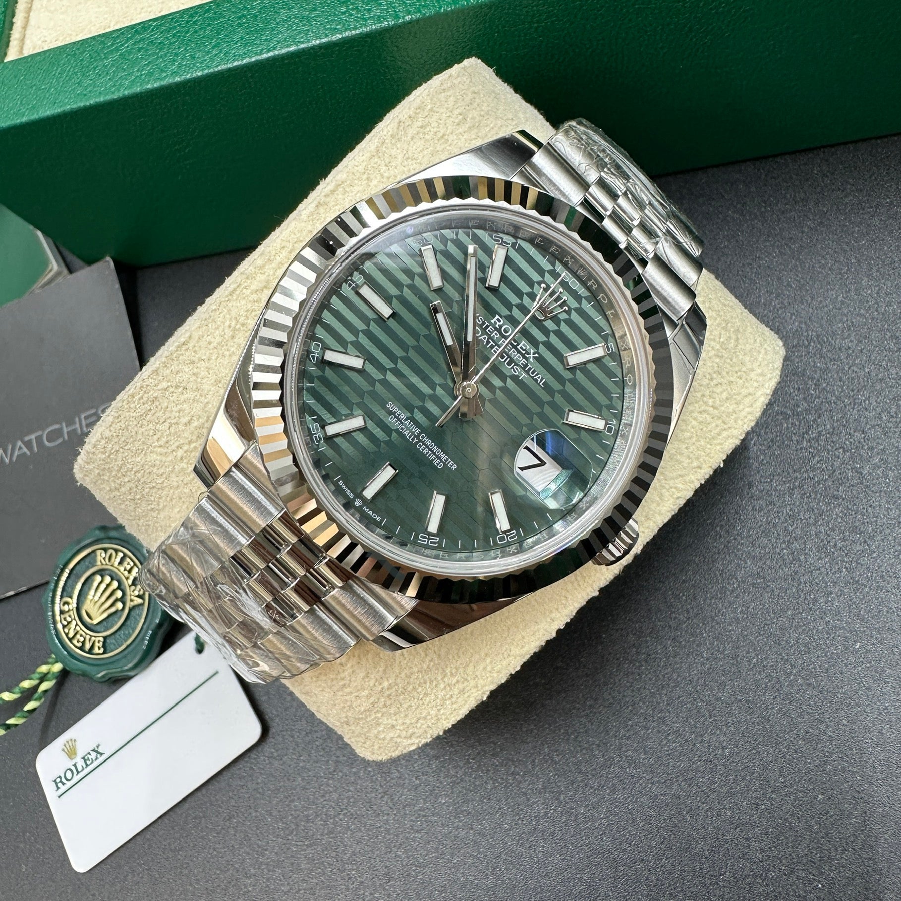 Rolex Datejust 41 126334 Mint Green Index Jubilee 2025