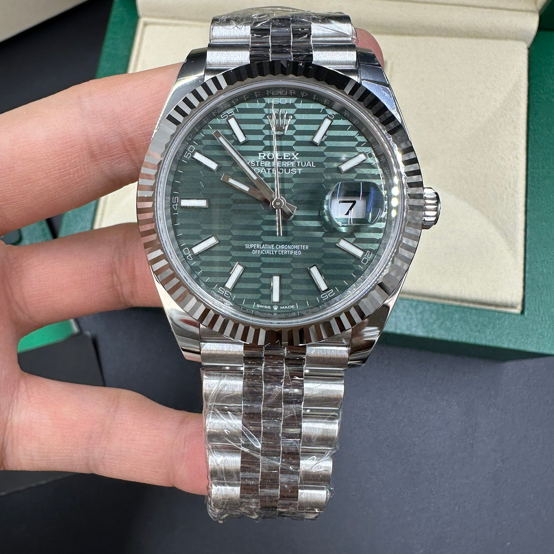 Rolex Datejust 41 126334 Mint Green Index Jubilee 2025