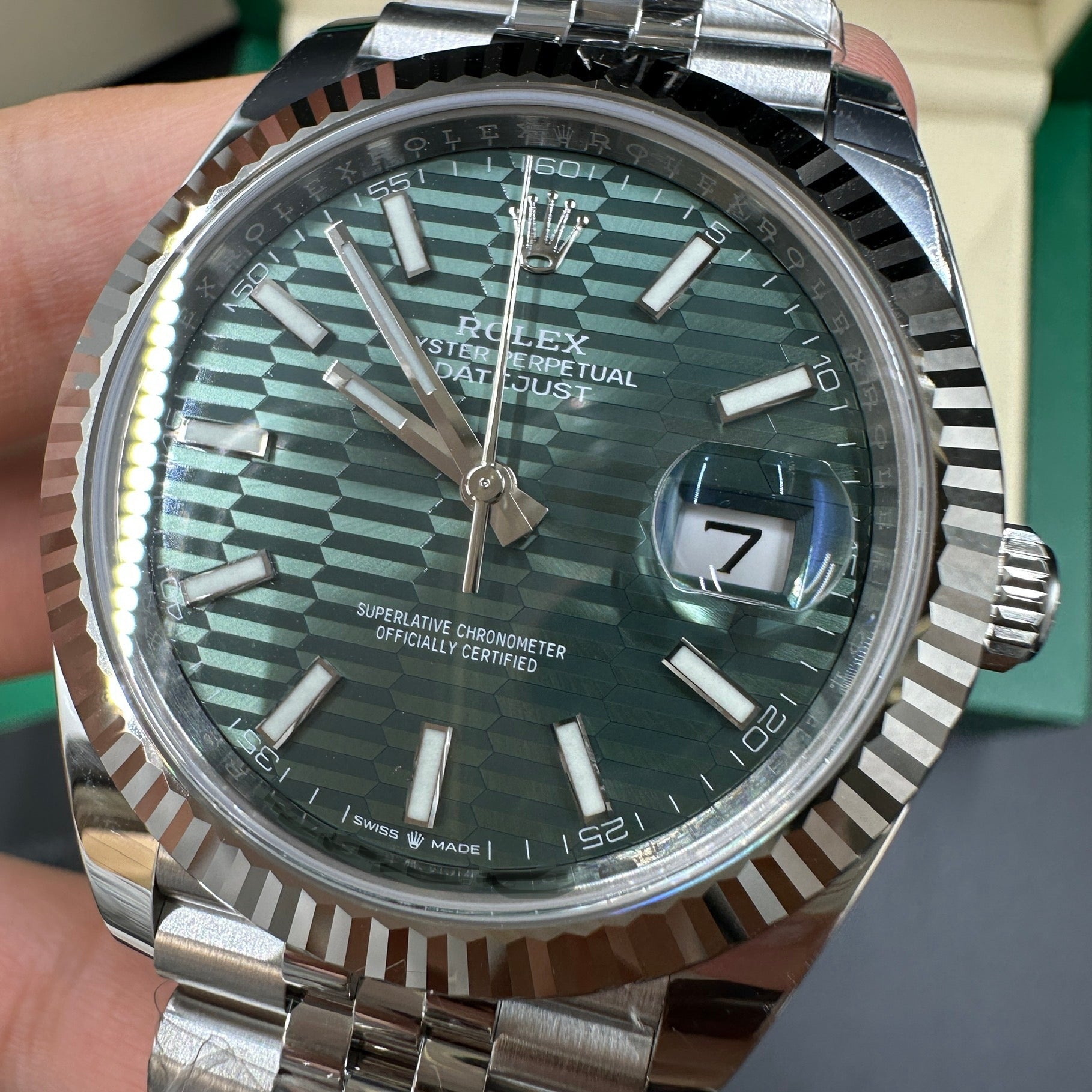 Rolex Datejust 41 126334 Mint Green Index Jubilee 2025