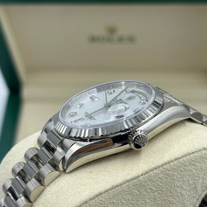 Rolex Day-Date 36 128239NG White Gold Mother Of Pearl Jubilee 2025