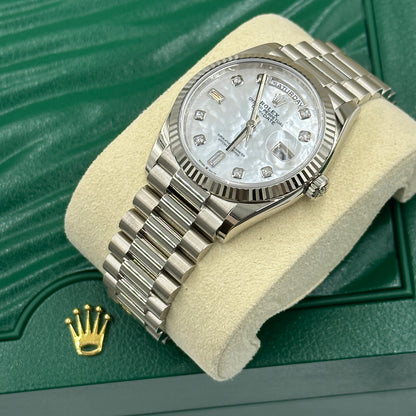 Rolex Day-Date 36 128239NG White Gold Mother Of Pearl Jubilee 2025