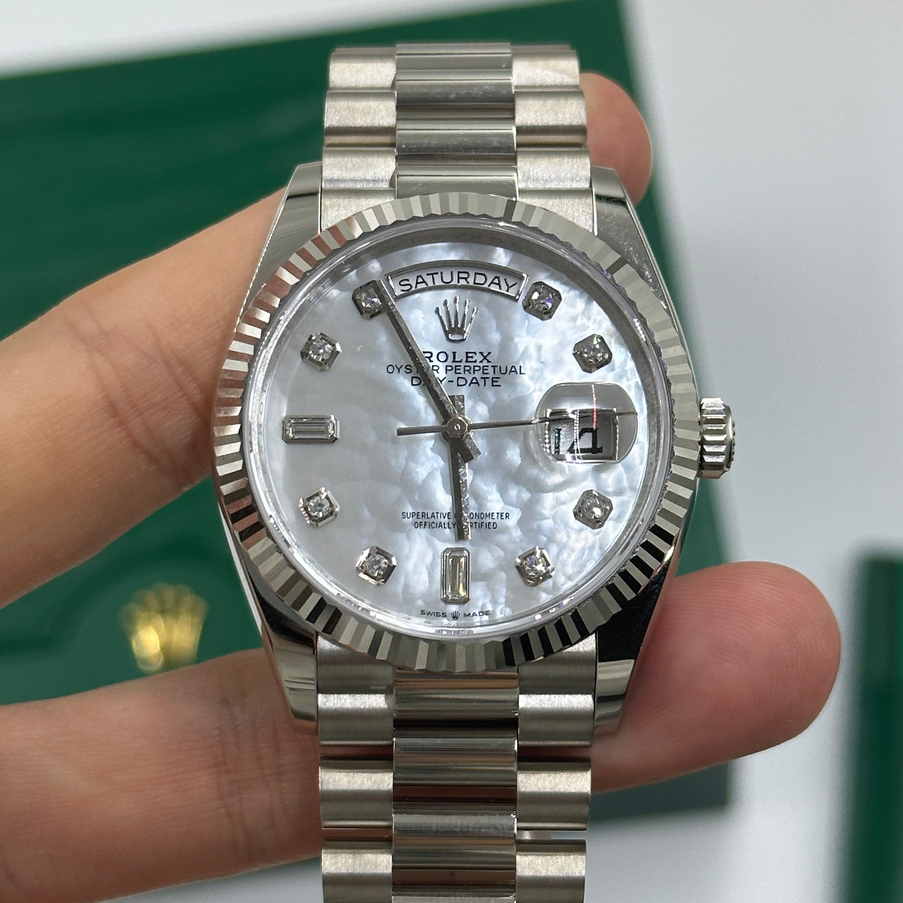 Rolex Day-Date 36 128239NG White Gold Mother Of Pearl Jubilee 2025