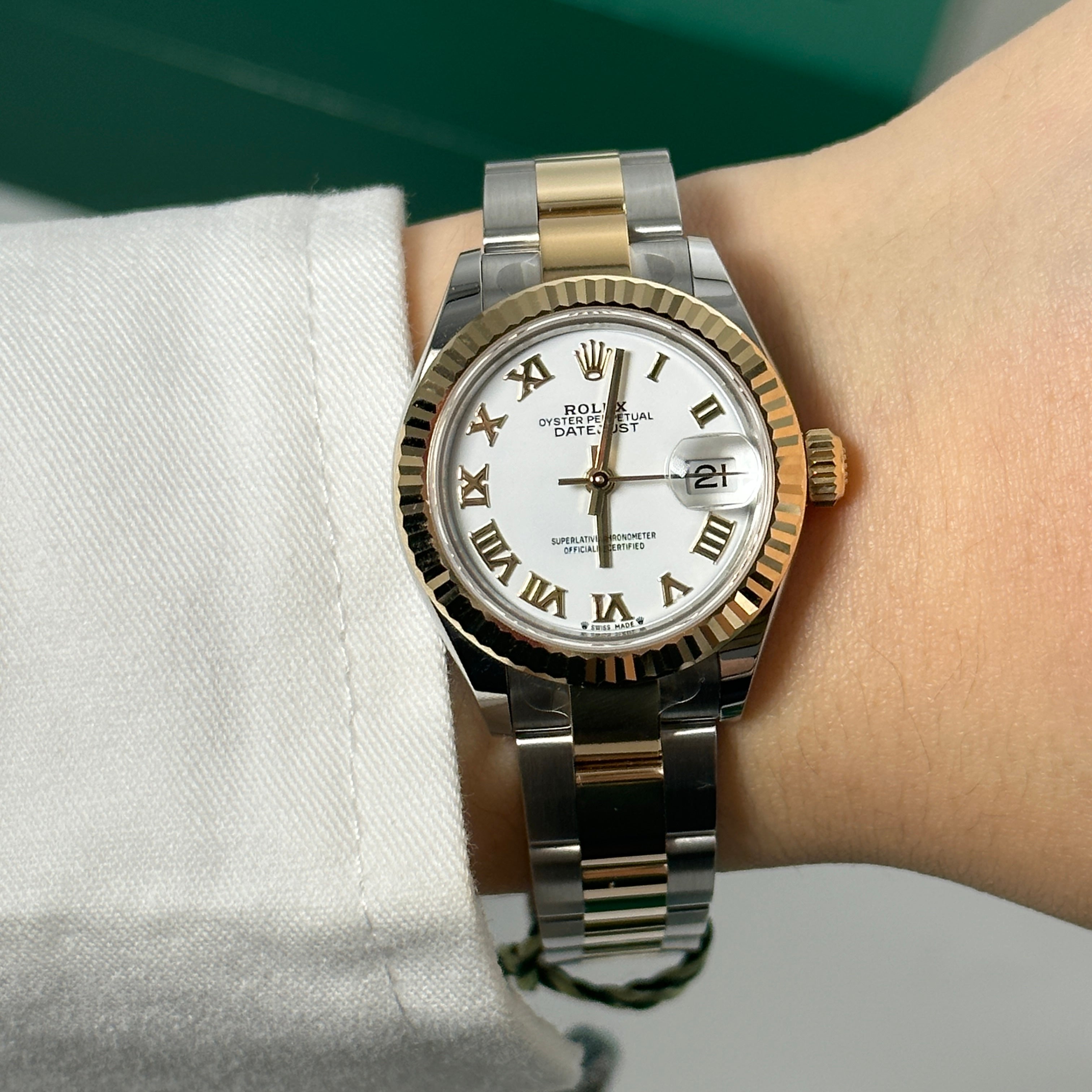 Rolex Lady-Datejust 279173 WHITE ROMAN OYSTER – EW Watches