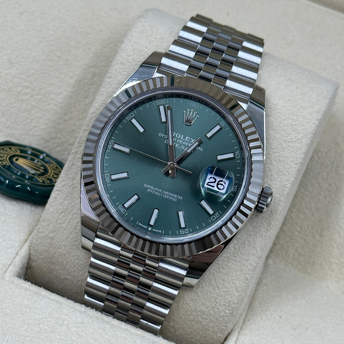Rolex Datejust 41 126334 Mint Green Index Jubilee 2025