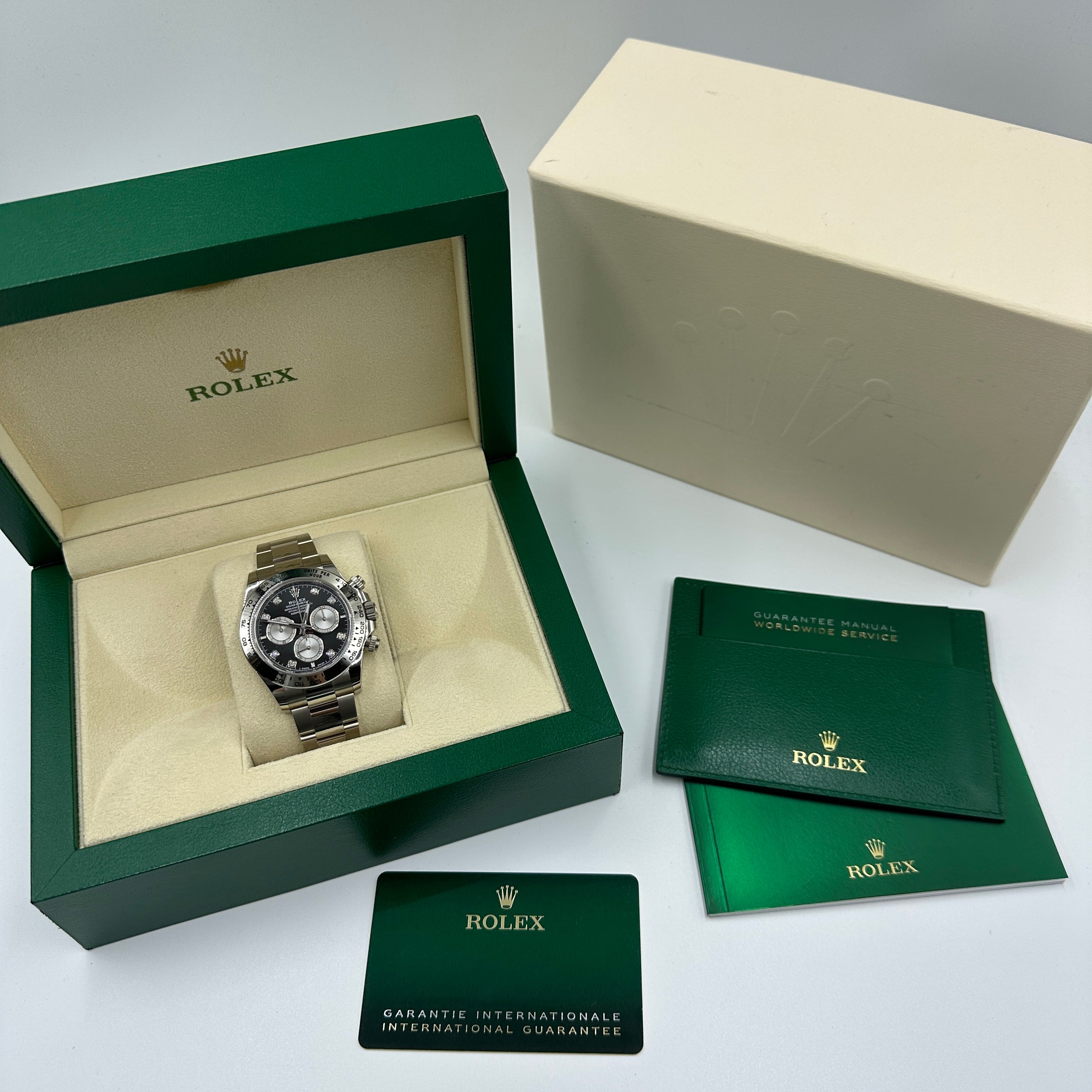 Rolex Cosmograph Daytona 126509 Bright black and steel set with diamonds