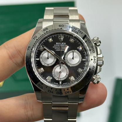 Rolex Cosmograph Daytona 126509 Bright black and steel set with diamonds