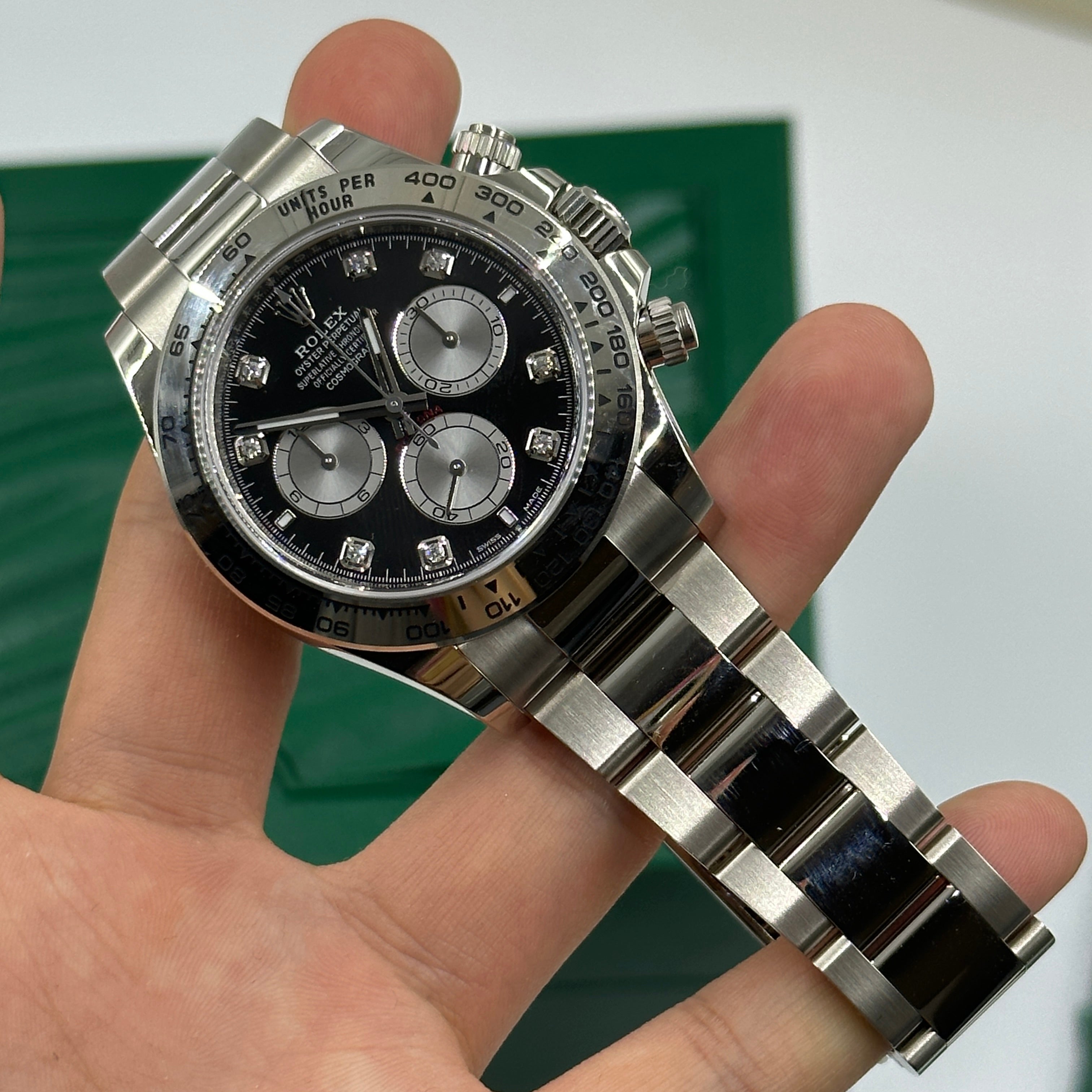 Rolex Cosmograph Daytona 126509 Bright black and steel set with diamonds