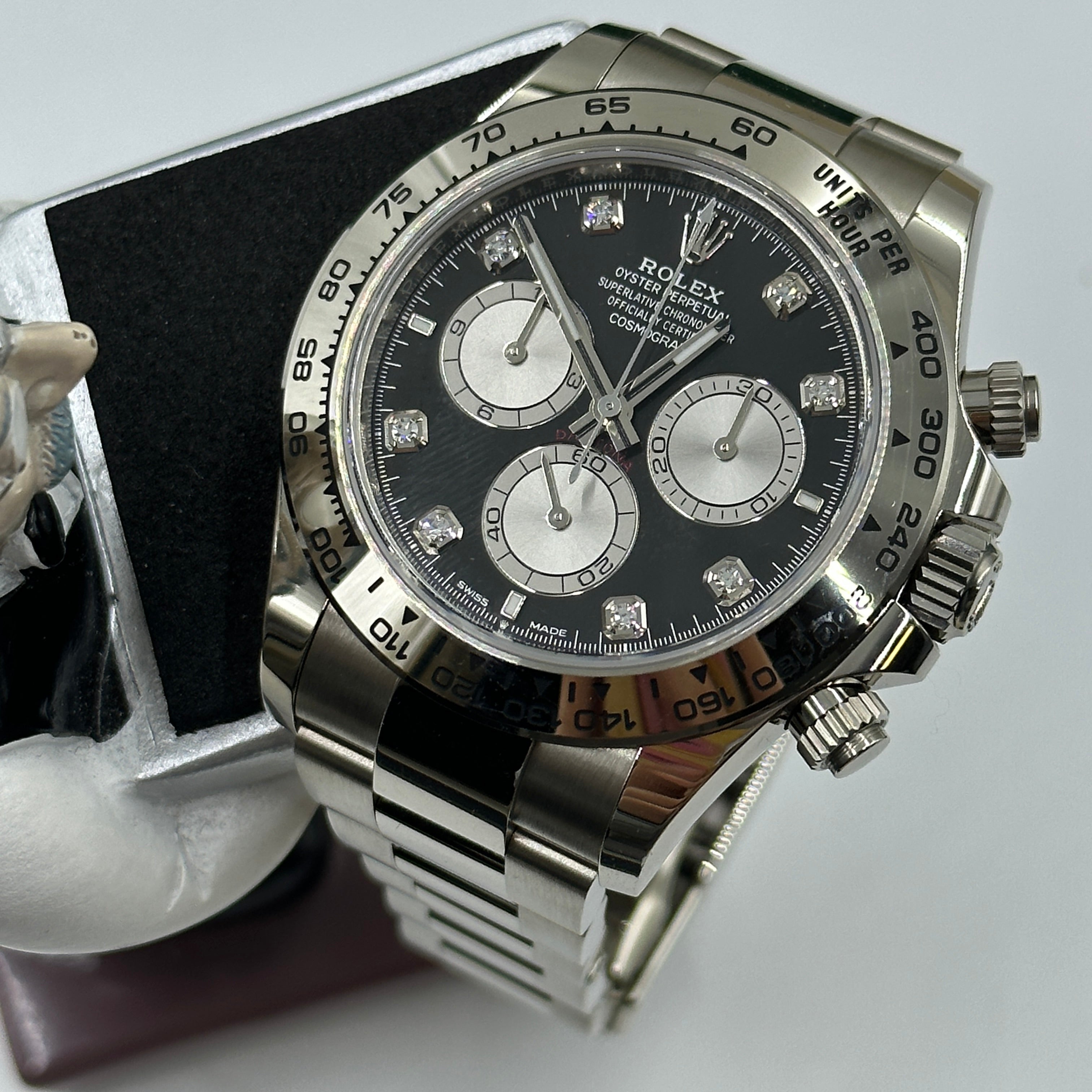 Rolex Cosmograph Daytona 126509 Bright black and steel set with diamonds