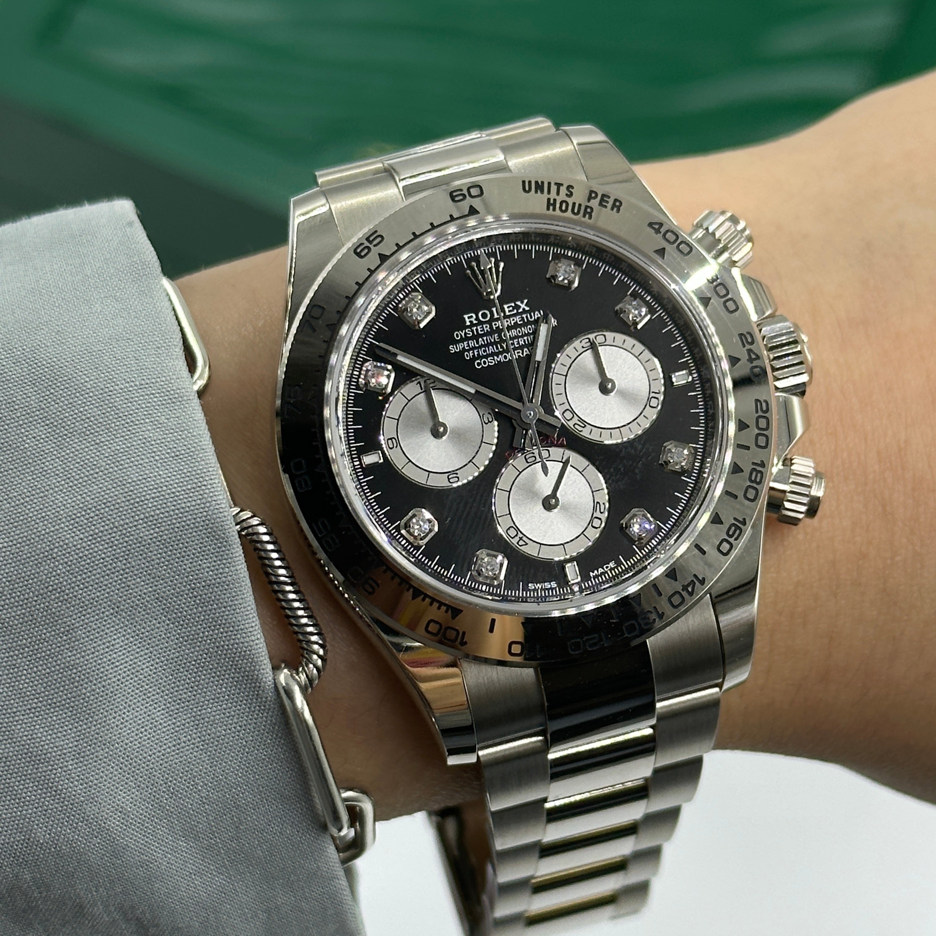 Rolex Cosmograph Daytona 126509 Bright black and steel set with diamonds