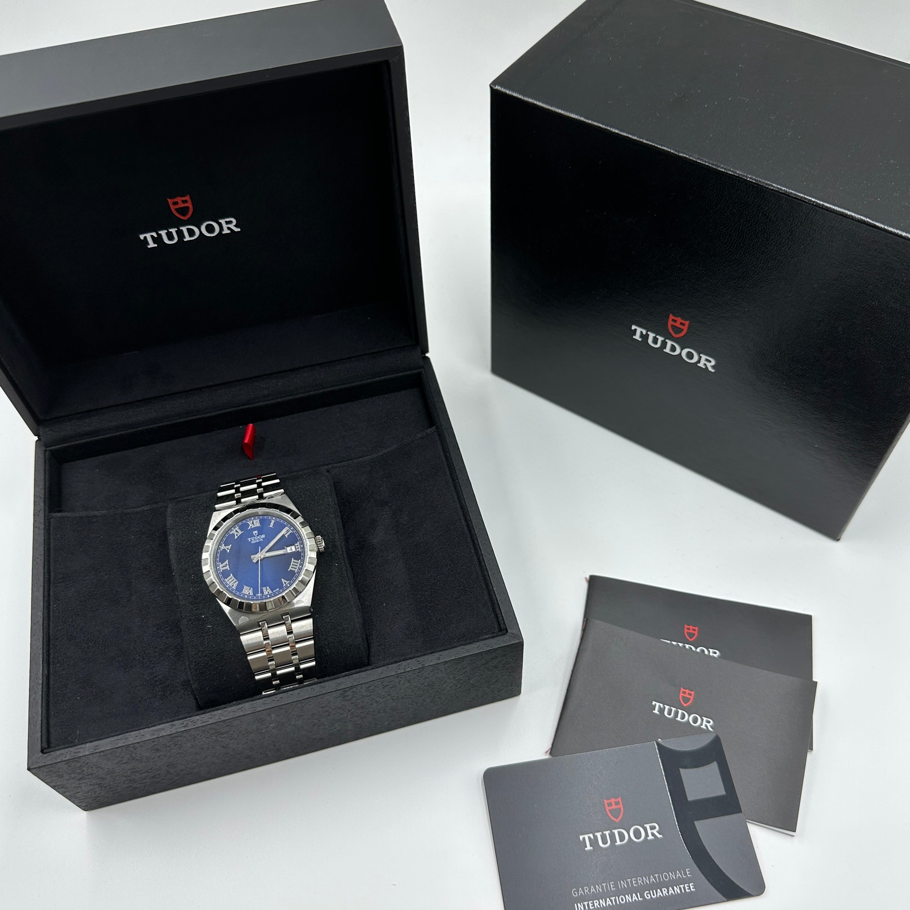 Tudor Royal Blue Roman Steel M28500-0005