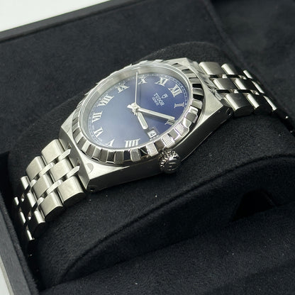 Tudor Royal Blue Roman Steel M28500-0005