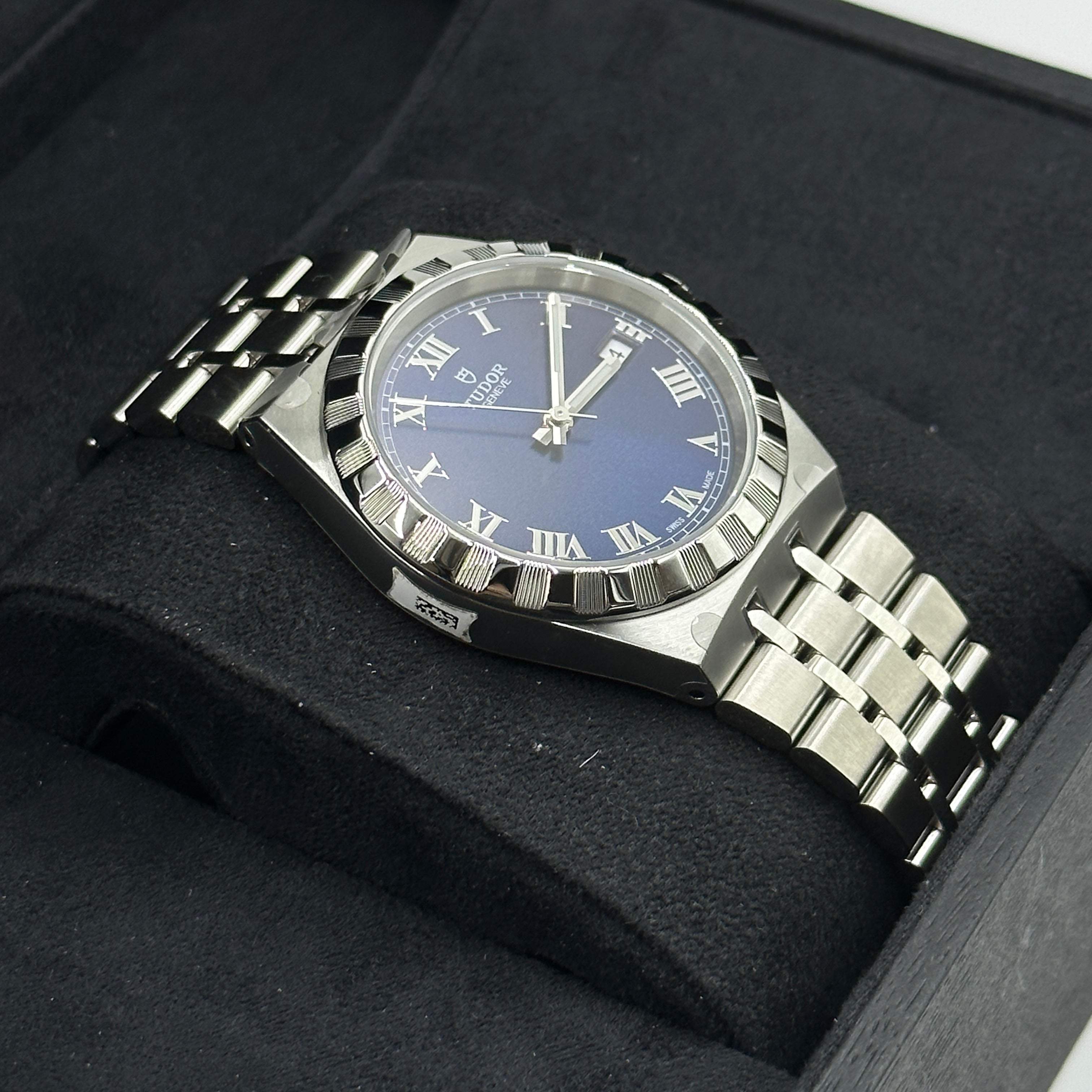 Tudor Royal Blue Roman Steel M28500-0005