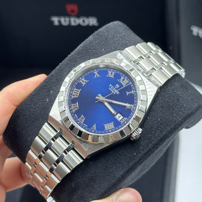 Tudor Royal Blue Roman Steel M28500-0005