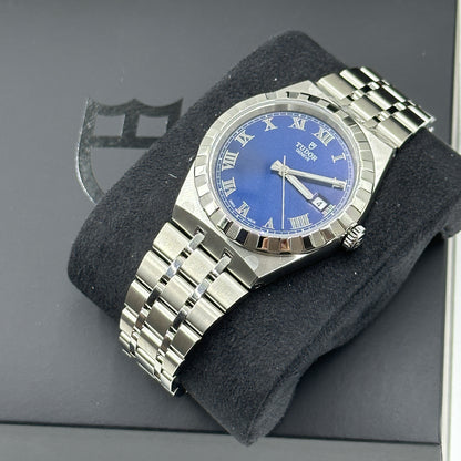 Tudor Royal Blue Roman Steel M28500-0005