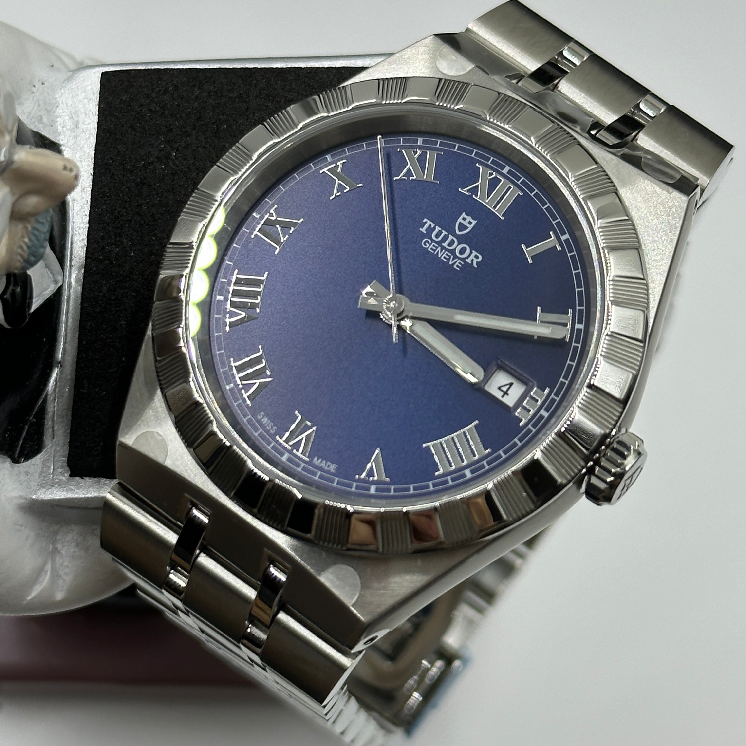 Tudor Royal Blue Roman Steel M28500-0005