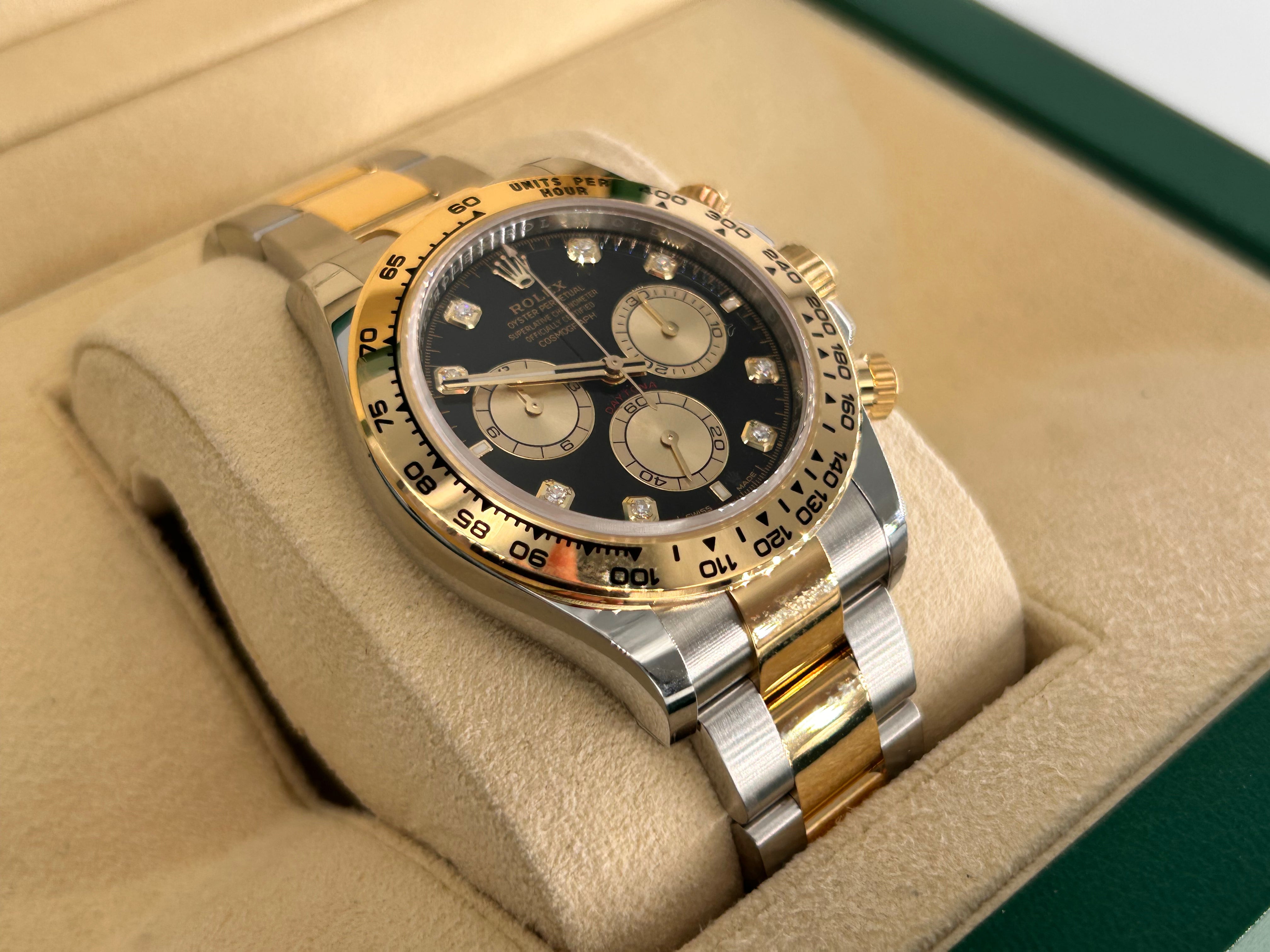 Rolex Cosmograph Daytona 126503 Bright black and golden set with diamonds
