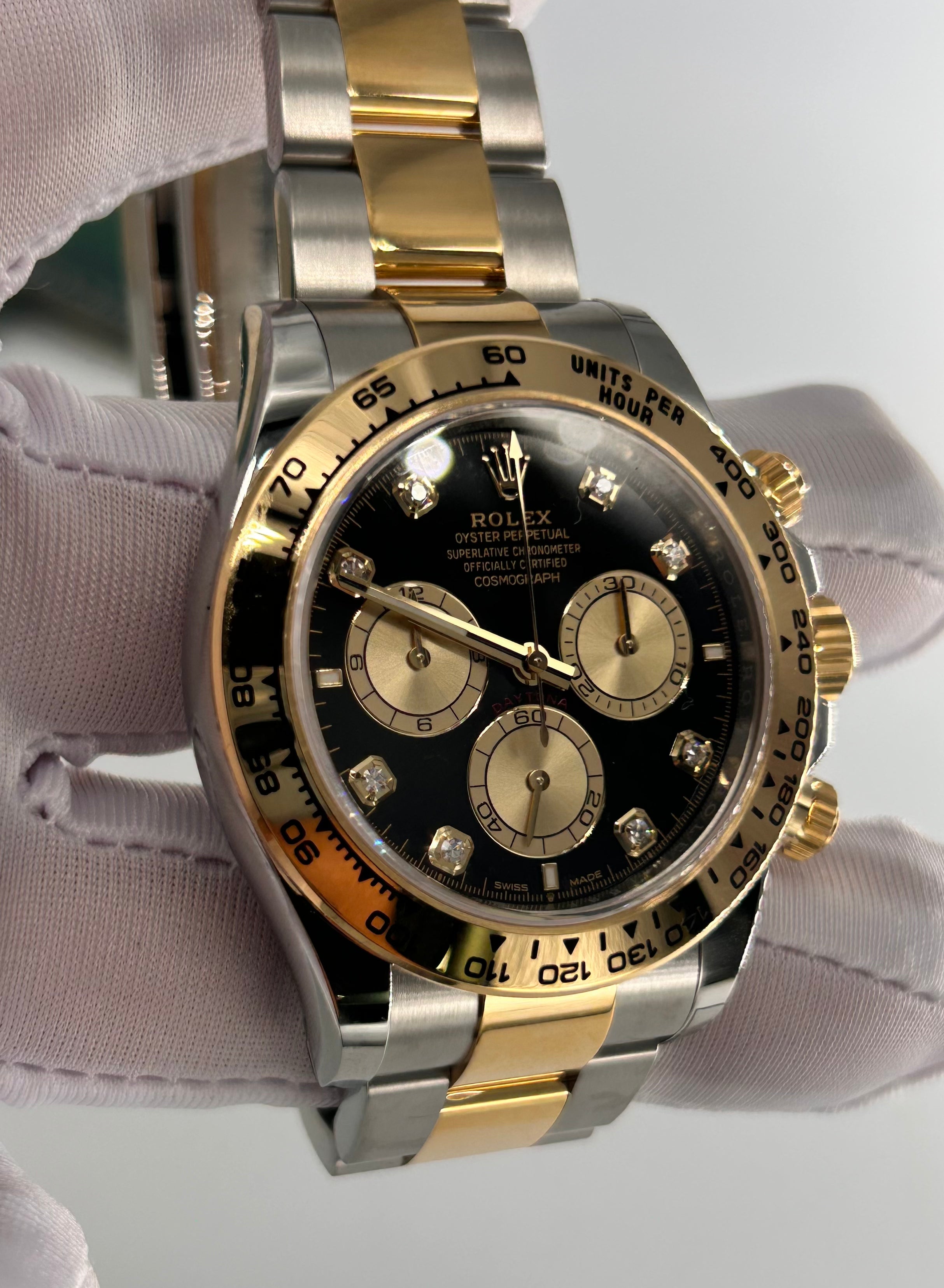 Rolex Cosmograph Daytona 126503 Bright black and golden set with diamonds