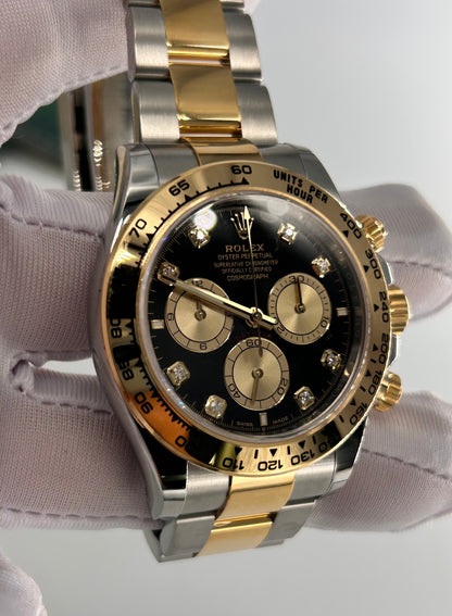 Rolex Cosmograph Daytona 126503 Bright black and golden set with diamonds
