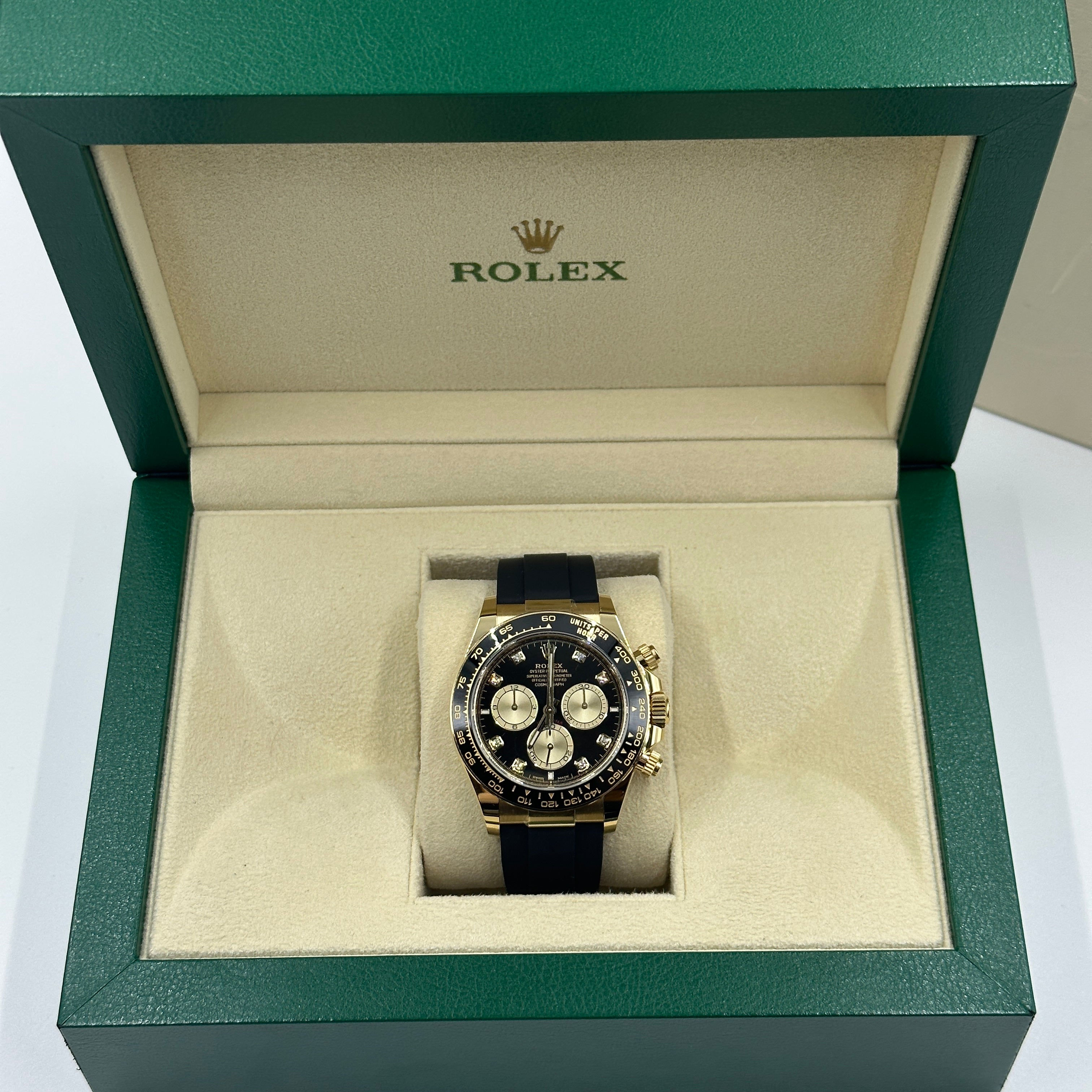 Rolex Cosmograph Daytona 126518 Bright black and golden set with diamonds