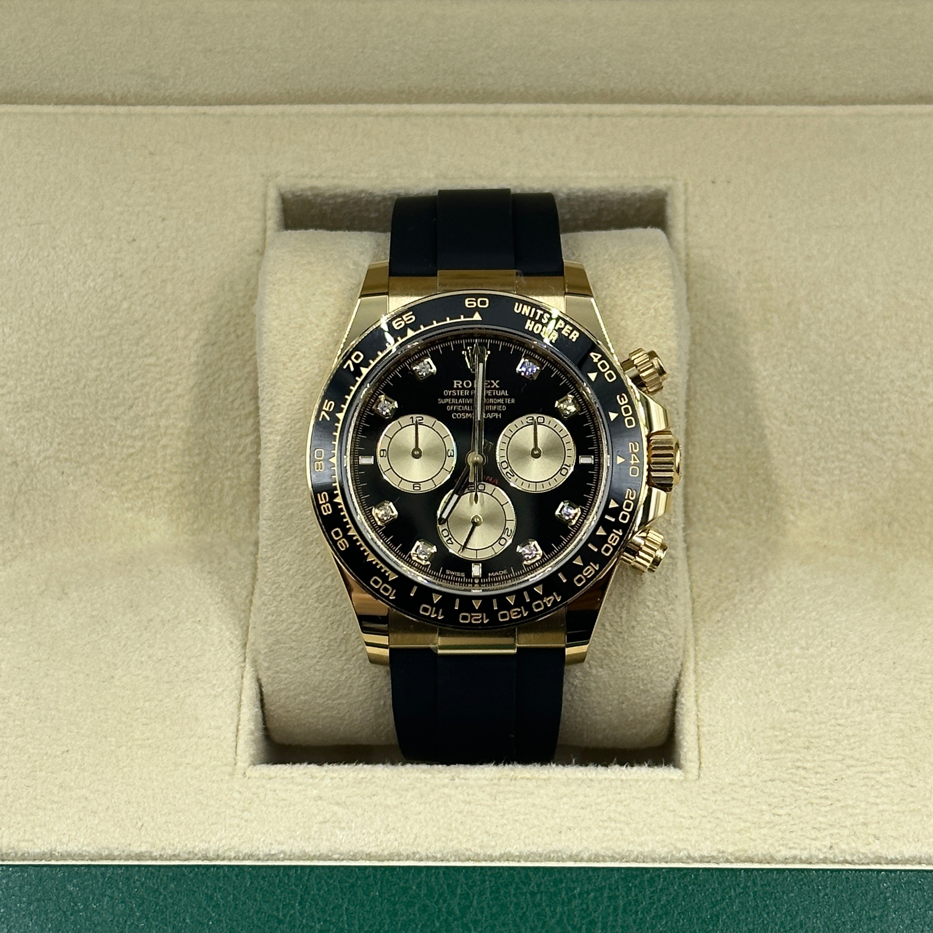 Rolex Cosmograph Daytona 126518 Bright black and golden set with diamonds