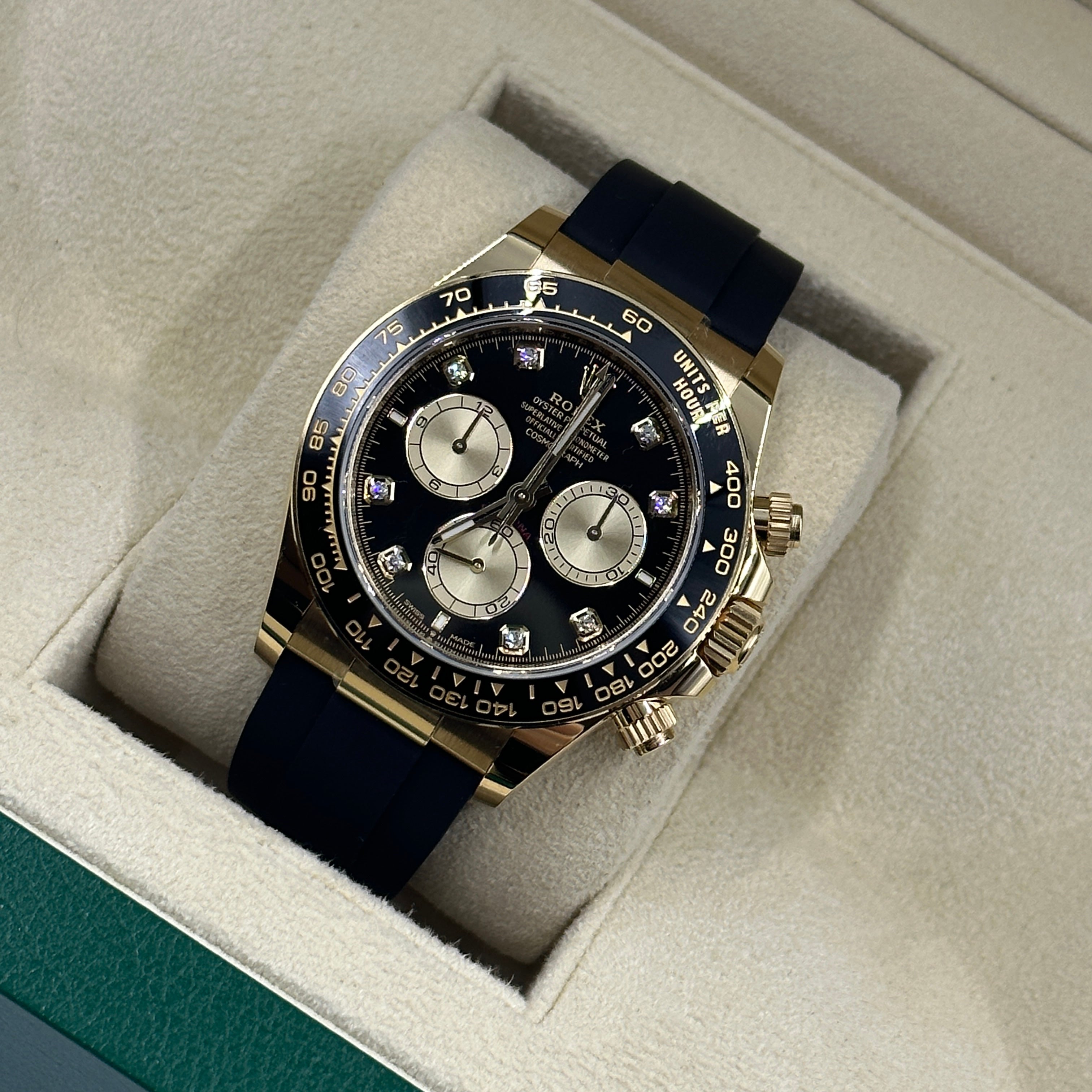 Rolex Cosmograph Daytona 126518 Bright black and golden set with diamonds